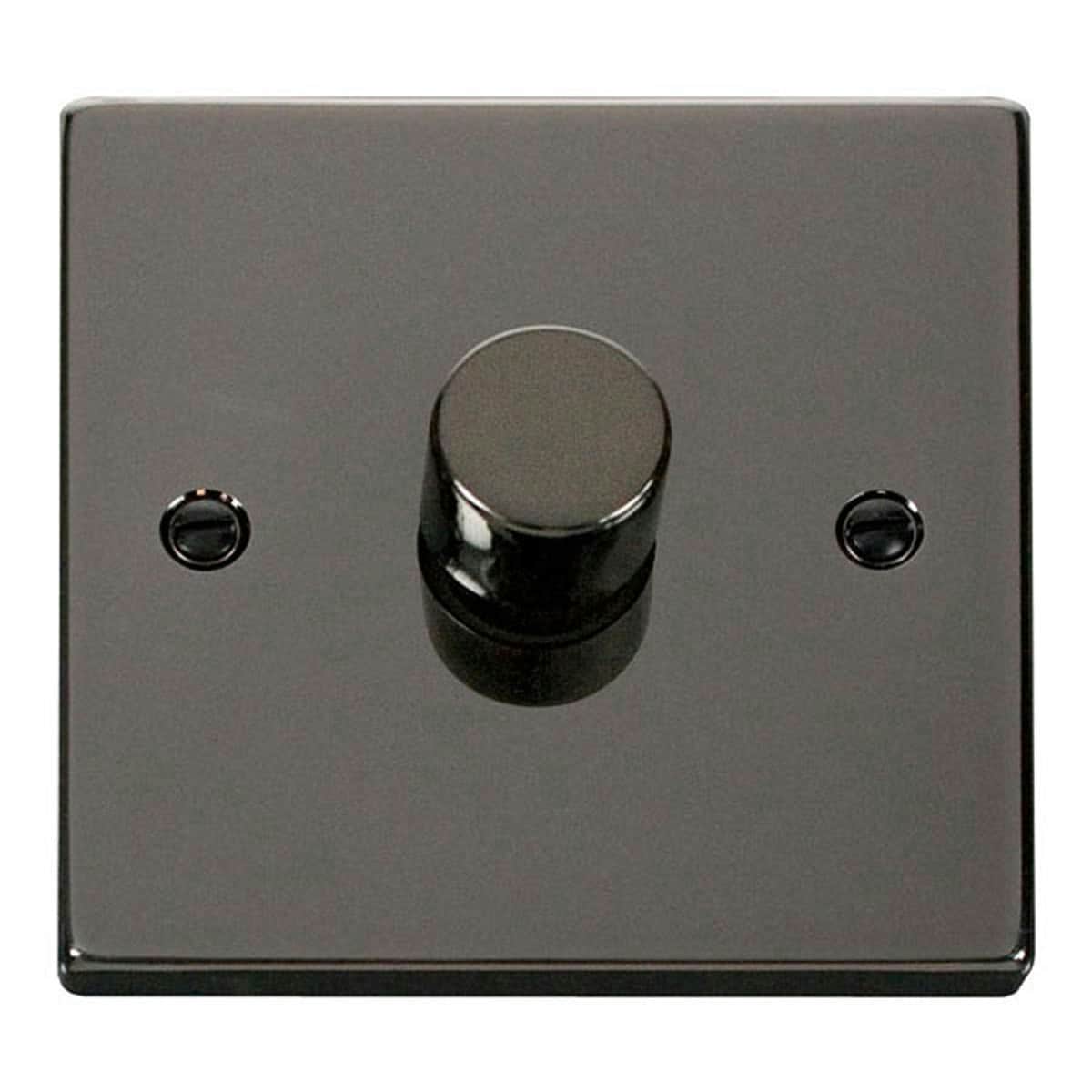 SE HOME Black Nickel 1 Gang 2 Way LED 100W Trailing Edge Dimmer Light Switch Black Black Nickel