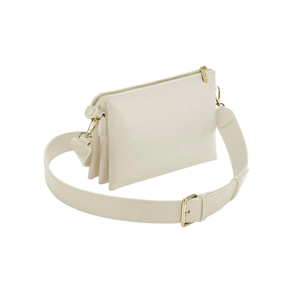 image 1 of Bagbase Womens/Ladies Boutique Soft Touch Crossbody Bag - Oyster - One Size Grey