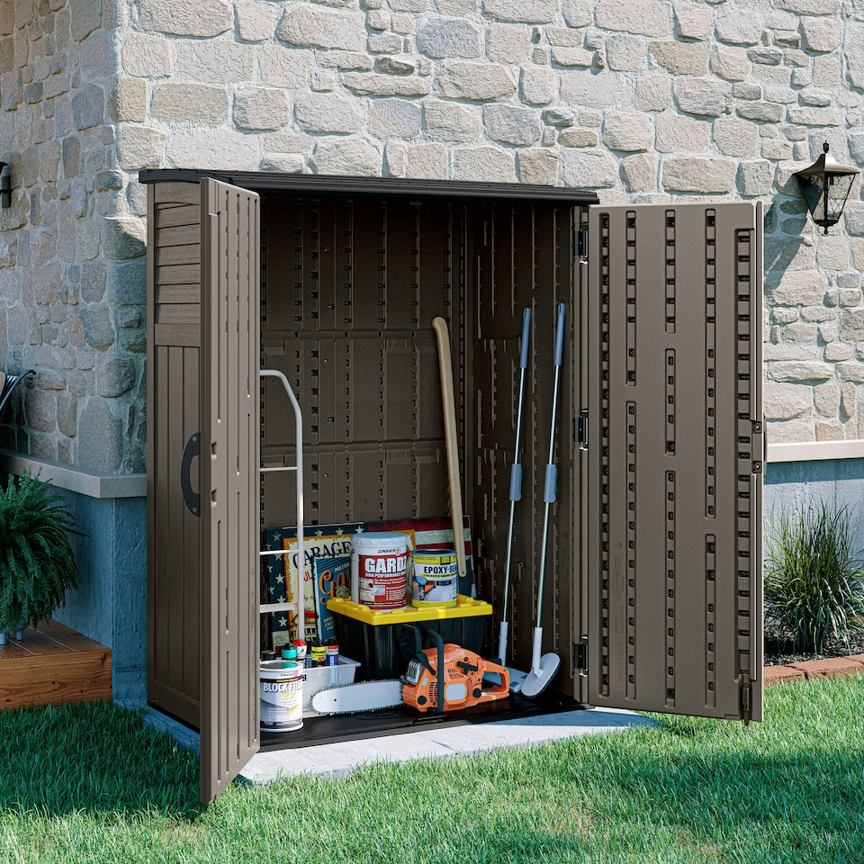 image 1 of Suncast Aston Large Storage Cabinet - Stone Grey Grey
