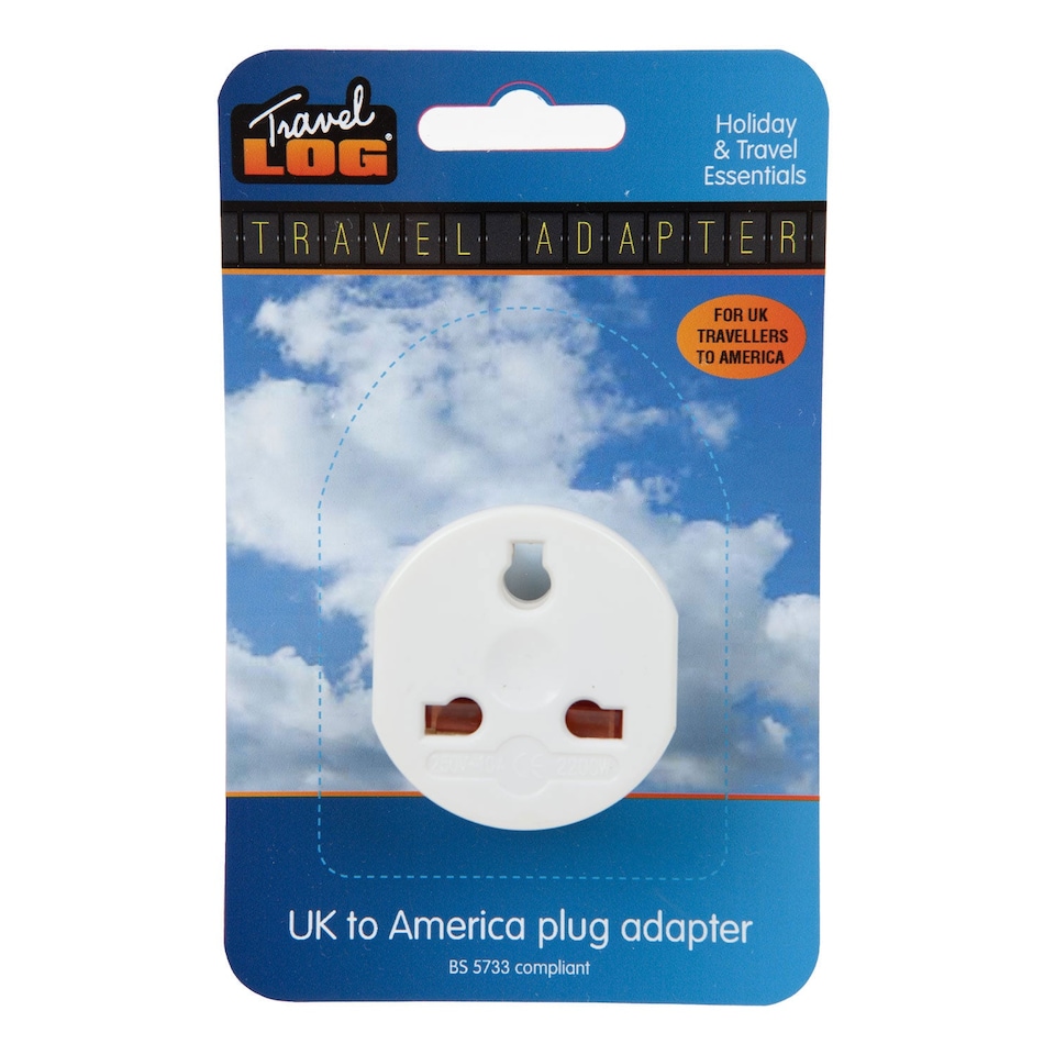 image 1 of PMS USA Plug Adaptor UK to USA Travel Adaptor White