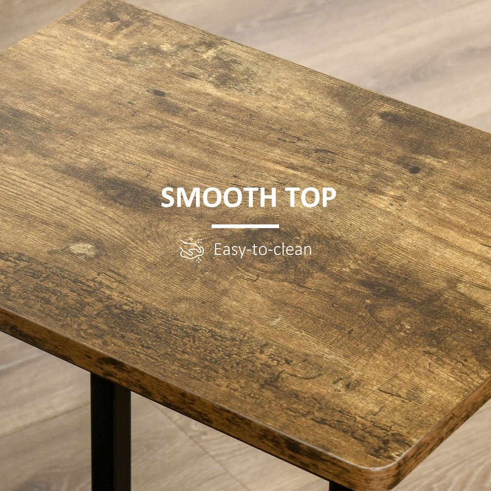 image 1 of HOMCOM Industrial Bar Stools, Set of 2 Kitchen Breakfast Bar Chairs with Footrest, Counter Height Island Stools for Dining Area, Home Pub, Rustic Brown