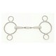 image 2 of Lorina Flexi Peanut Joint 2 Ring Continental Horse Gag - Silver - 5.5in