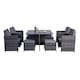image 4 of Milano 9 Piece Rattan Cube Dining Set - Grey