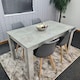 image 8 of Dining Table Set Oak Effect Table With 4 White Plastic Chairs Dining Room Furniture | White | One Size | 5