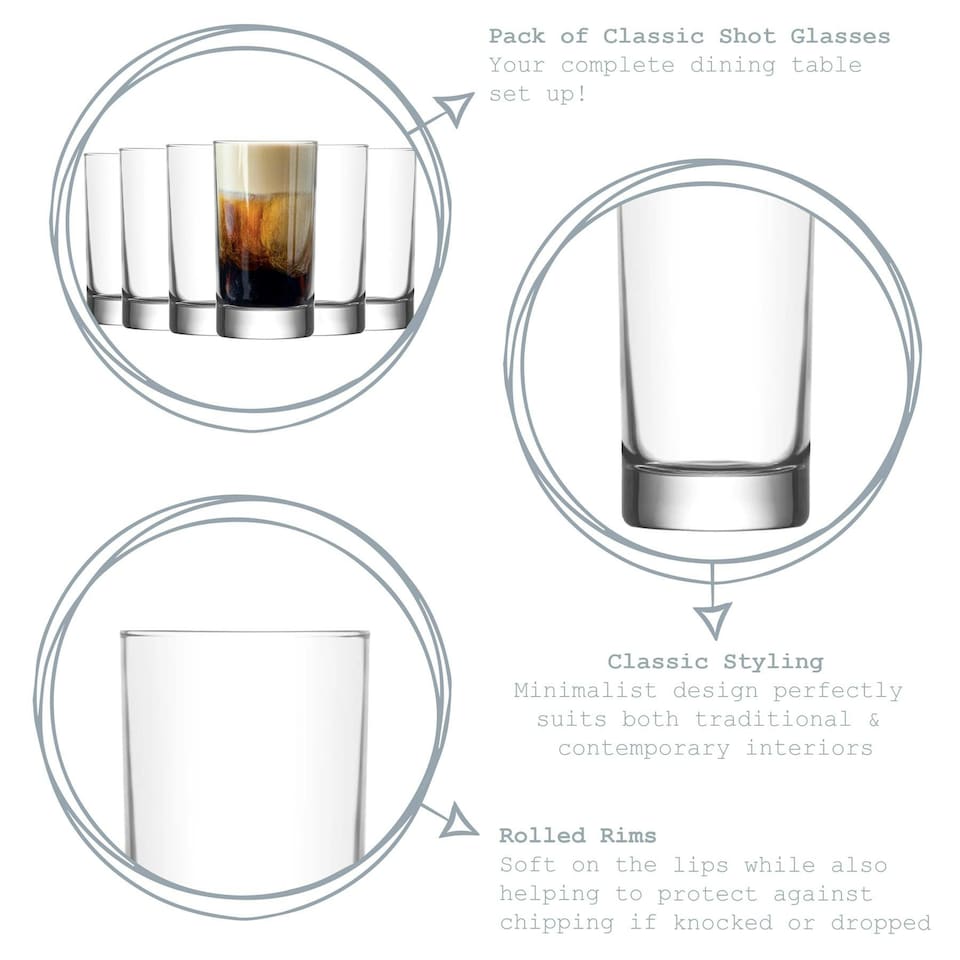 image 1 of LAV Ada Shot Glasses - 150ml - Clear - Pack of 6 Clear