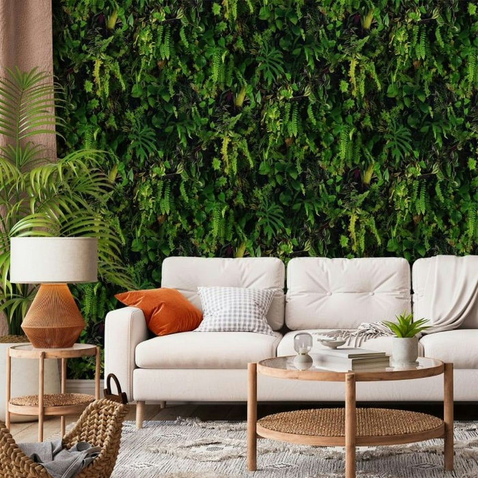 image 1 of Belgravia Kew Living Wallpaper - Green/Black - 32.1ft x 21in Green
