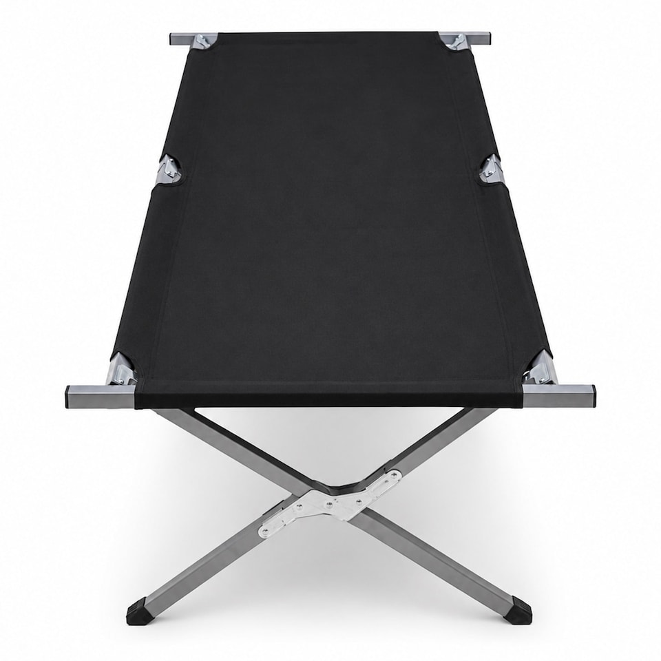 image 1 of Heavy Duty Outdoor Folding Camping Bed Portable with Carry Bag | Black