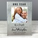 image 3 of Personalised Anniversary 4x4 Glitter Glass Photo Frame Silver | One Size