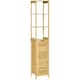 image 1 of kleankin Bathroom Floor Cabinet Narrow Tallboy w/ 3 Shelves Cupboard Natural