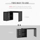 image 4 of HOMCOM L Shaped Computer Desk, Reversible Home Office Desk with Drawers, File Cabinet and Storage Shelves, Study Table, 117 x 83.5 x 76cm, Black