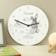 image 3 of Personalised Baby Bunny White Wooden Clock