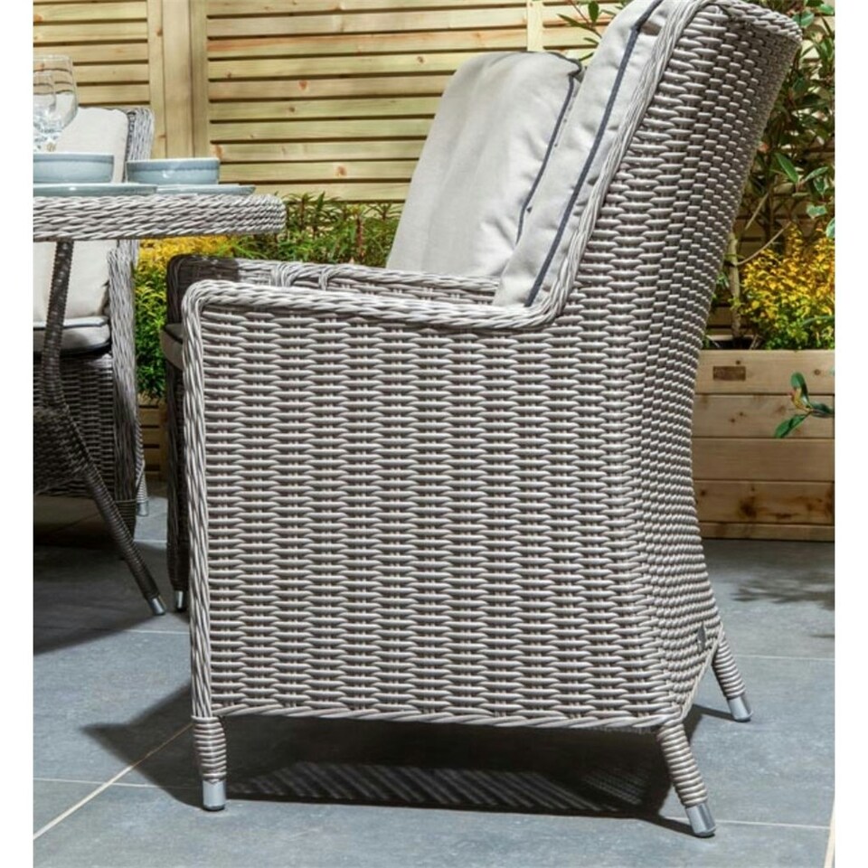 image 1 of 6 Seater Natural Stone Rattan Weave Garden Dining Set
