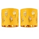 image 1 of Set of 2 Fern - Ochre witj Gold Inner 15.5cm Table Lamp Shades Yellow | Gold