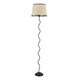image 1 of ValueLights Wiggle Black Metal Floor Lamp Scallop Black Trim Shade and Bulb