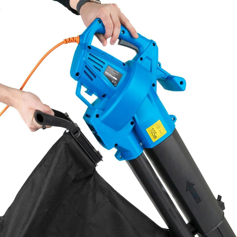 image 1 of Hyundai 3000w 3-in-1 Leaf Blower, Vacuum, Shredder, 6-Speed, 45L Large Collection Bag, Long 12m Cable
