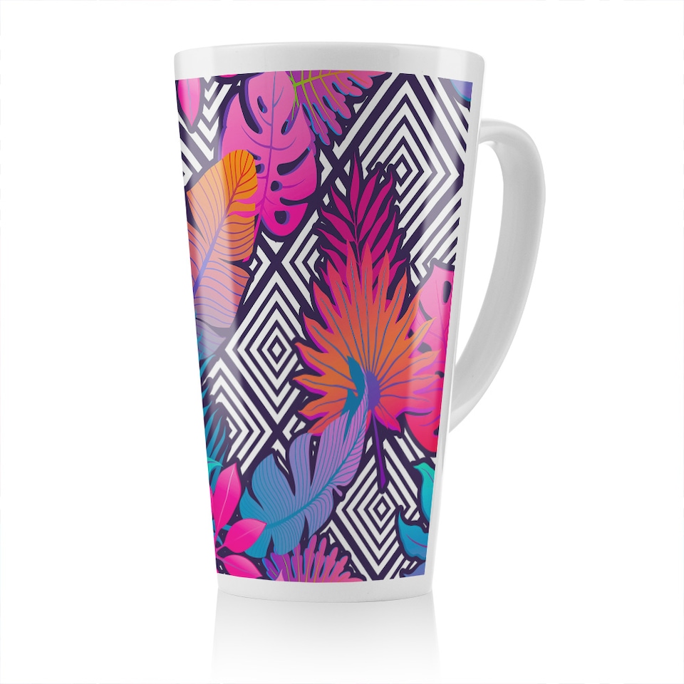 image 1 of Tropical Geometric Latte Mug