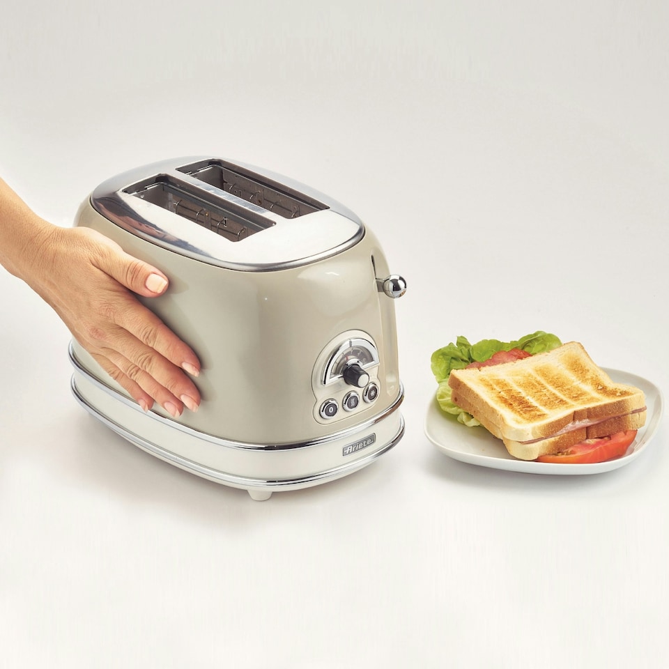 image 1 of Ariete ARPK25 Vintage Retro Dome Kettle, 2 Slice Toaster & Jug Blender Set, Cream