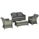image 1 of Outsunny 4 Pieces Rattan Sofa Set Outdoor Conservatory Furniture with Cushions