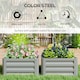 image 6 of Outsunny Set of 2 Raised Garden Bed Galvanised Planter Box, Light Grey | Grey | Light Grey
