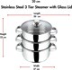 image 2 of Stainless Steel 3-Tier 20cm Steamer Pot