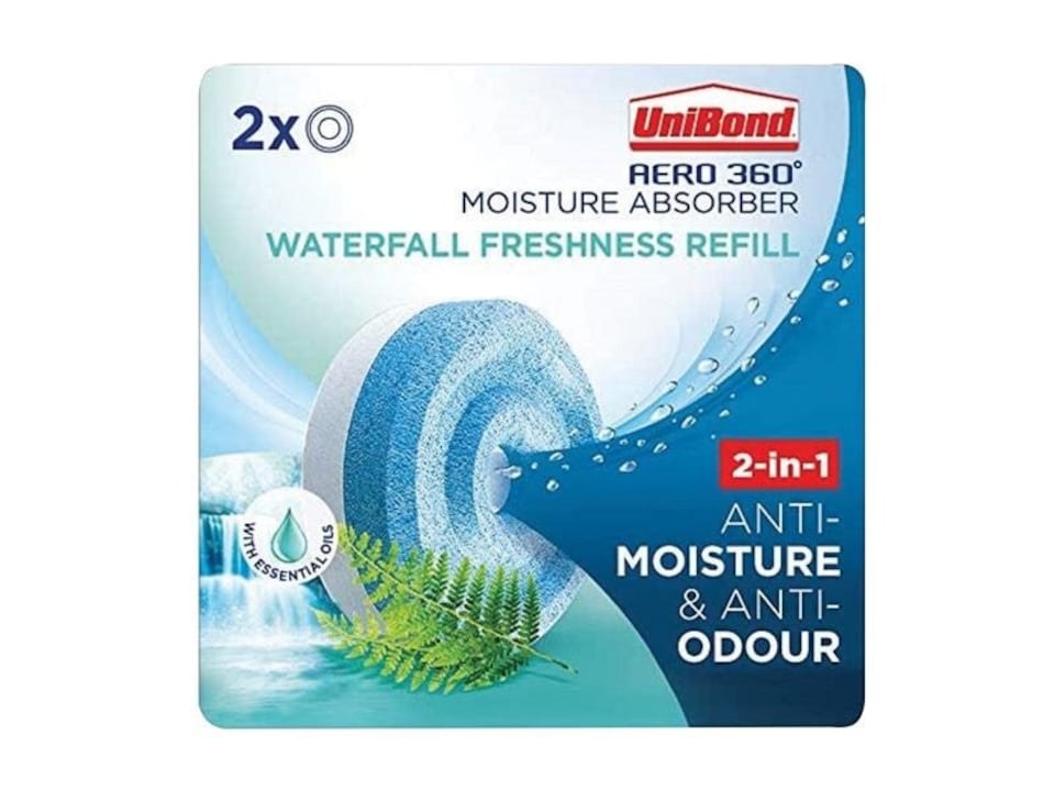 image 1 of UniBond Aero 360 Moisture Absorber Waterfall Freshness Refill (Pack 2)