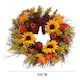 image 5 of Living and Home Autumn Wreath with Artificial Maple Leaves and Sunflowers for Halloween- 45cm dia