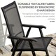image 8 of Outsunny 4-PCS Garden Armchairs Outdoor Patio Folding Furniture Black Brown
