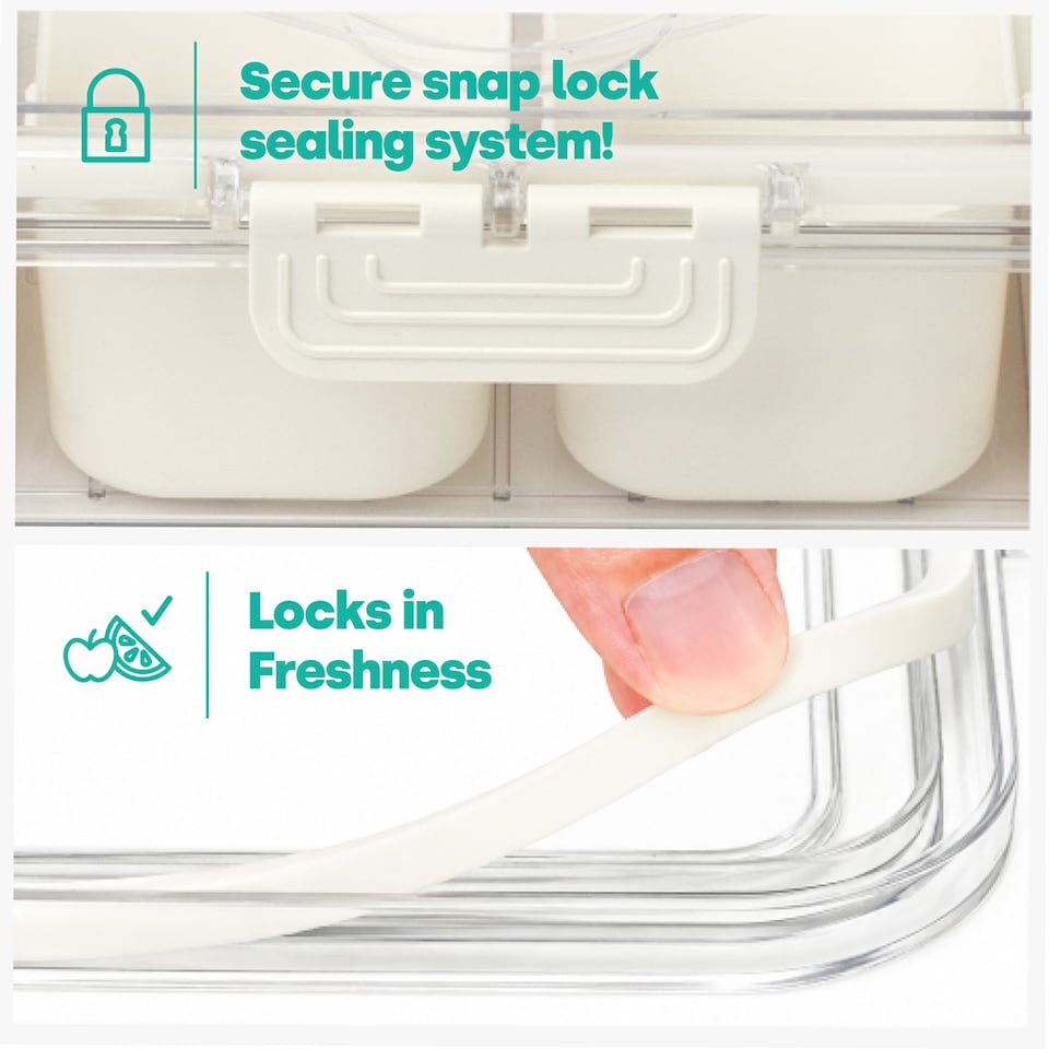image 1 of Snack Box with 5 Removable Trays Snap Lock Airtight Lid
