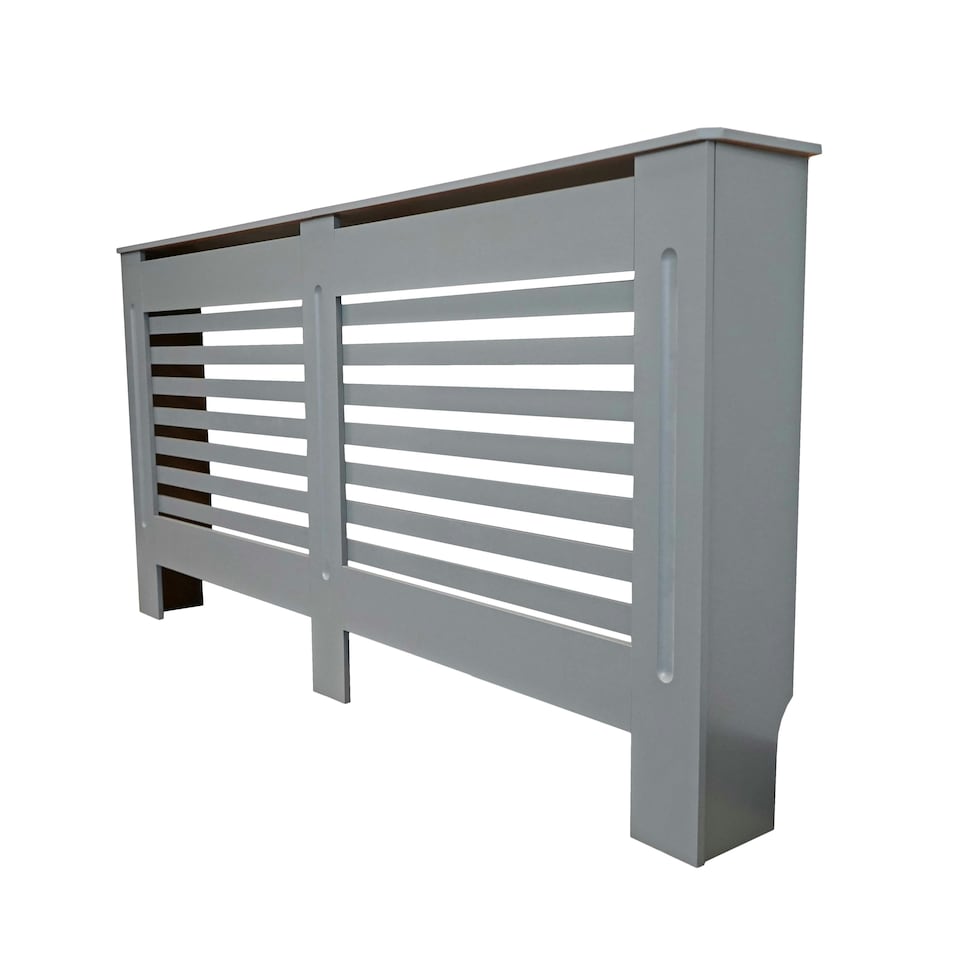 image 1 of Stylish MDF Grey Horizontal Design Radiator Cover - Large