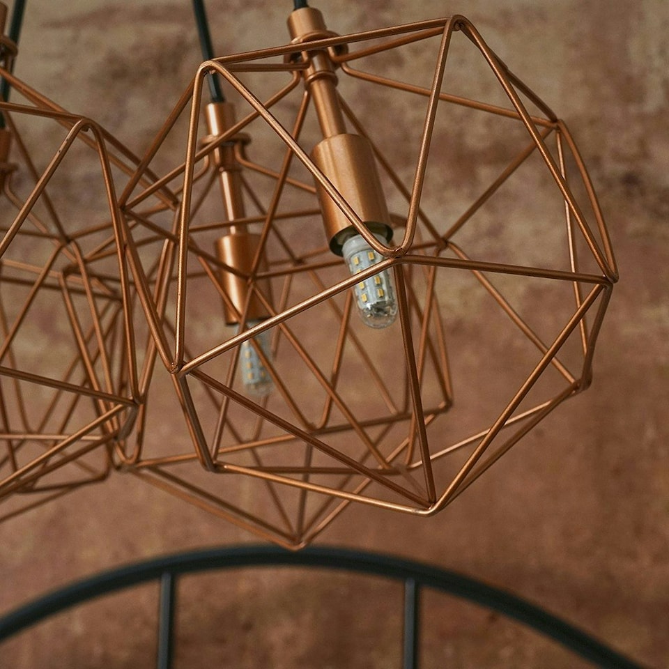 image 1 of ValueLights Jerome 5 Way Copper Ceiling Light Pendant