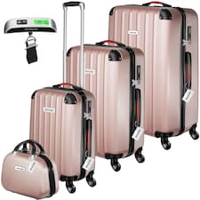 Suitcase Set Cleo - 3 suitcases, 1 beauty case, including luggage scales and tags | Gold | rose gold | 1