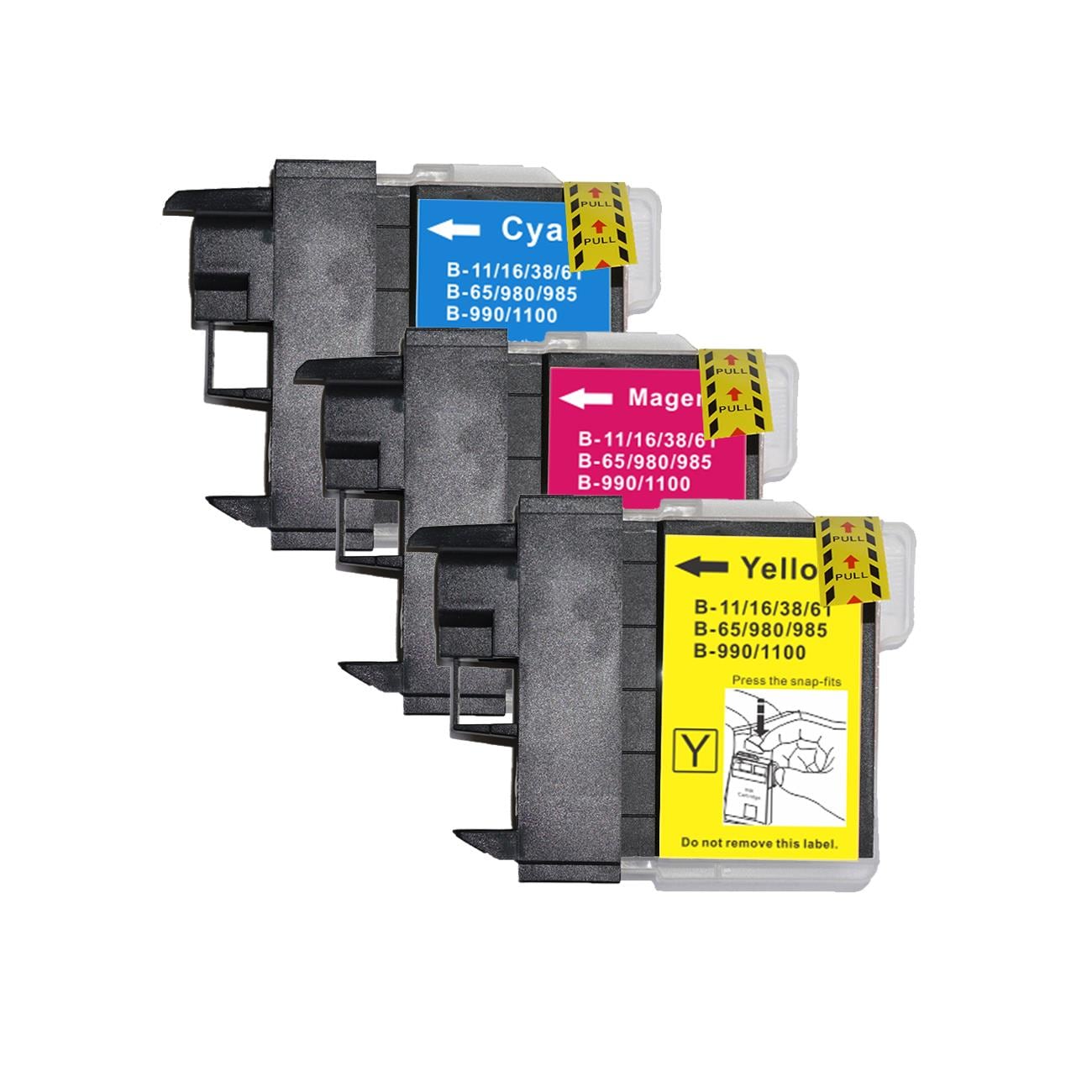1 C/M/Y Colour Set of Compatible Brother LC980 / LC1100 Printer Ink Cartridges