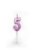 image 1 of Number Pink 5 Candle Birthday Wedding Anniversary New Year Party Cake Decorations Topper Girls,4.5 cm | Pink