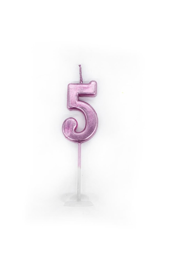image 1 of Number Pink 5 Candle Birthday Wedding Anniversary New Year Party Cake Decorations Topper Girls,4.5 cm | Pink