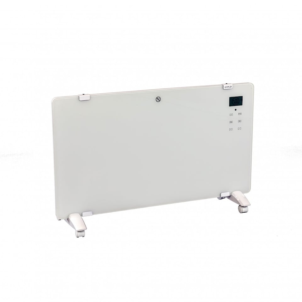 image 1 of 2000W White Glass Free Standing Electric Panel Convector Heater