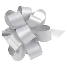 Metallic Silver Pull Bows - Pack of 20