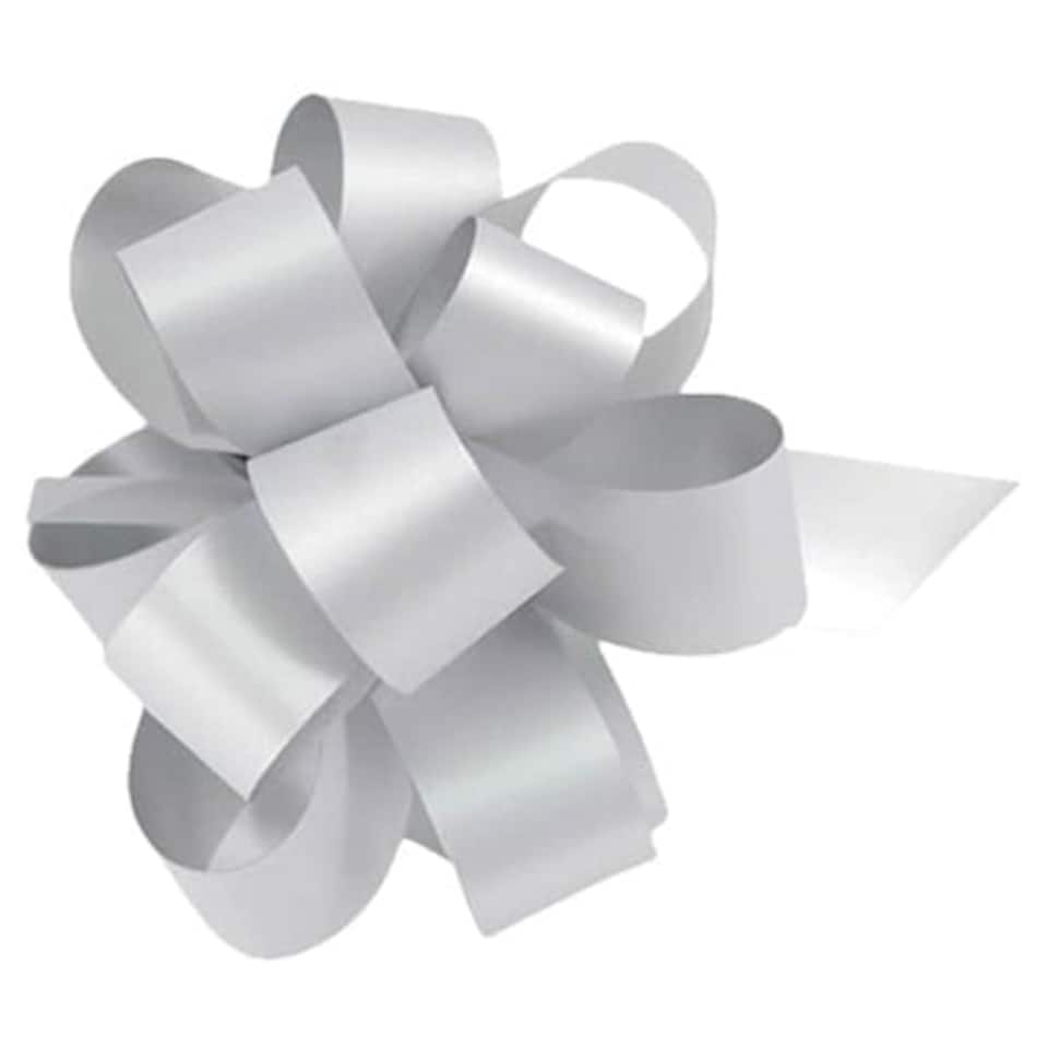 Metallic Silver Pull Bows - Pack of 20