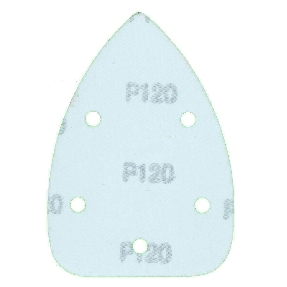 image 1 of Hook And Loop Detail Sanding Pads Discs 140mm Triangular 120 Grit Fine 200pc