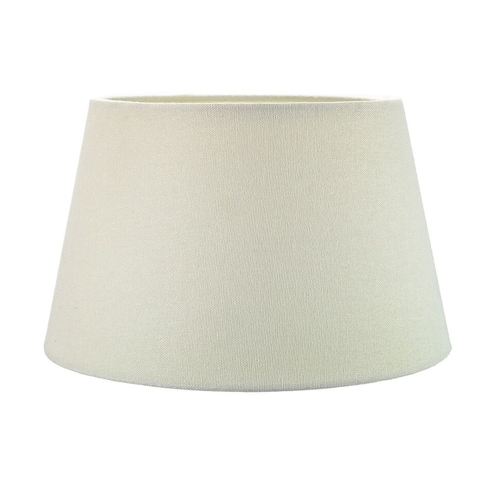 image 1 of Traditional 12 Inch Cream Linen Fabric Drum Table/Pendant Lampshade 60w Maximum | Cream | Cream | 1