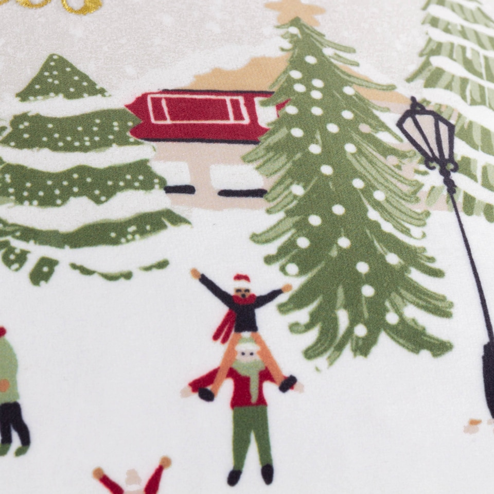 image 1 of Furn Joy To All Embroidered Velvet Christmas Cushion