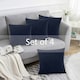 image 3 of Plain Chenille Velvet 45cm x 45cm Navy Cushion Set of 4 | Blue | 45cm x 45cm x 10cm | 4
