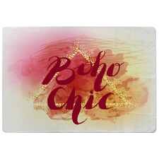 Boho Chic lettering on beautiful watercolor background (Rug) Red | Medium: 80x150cm