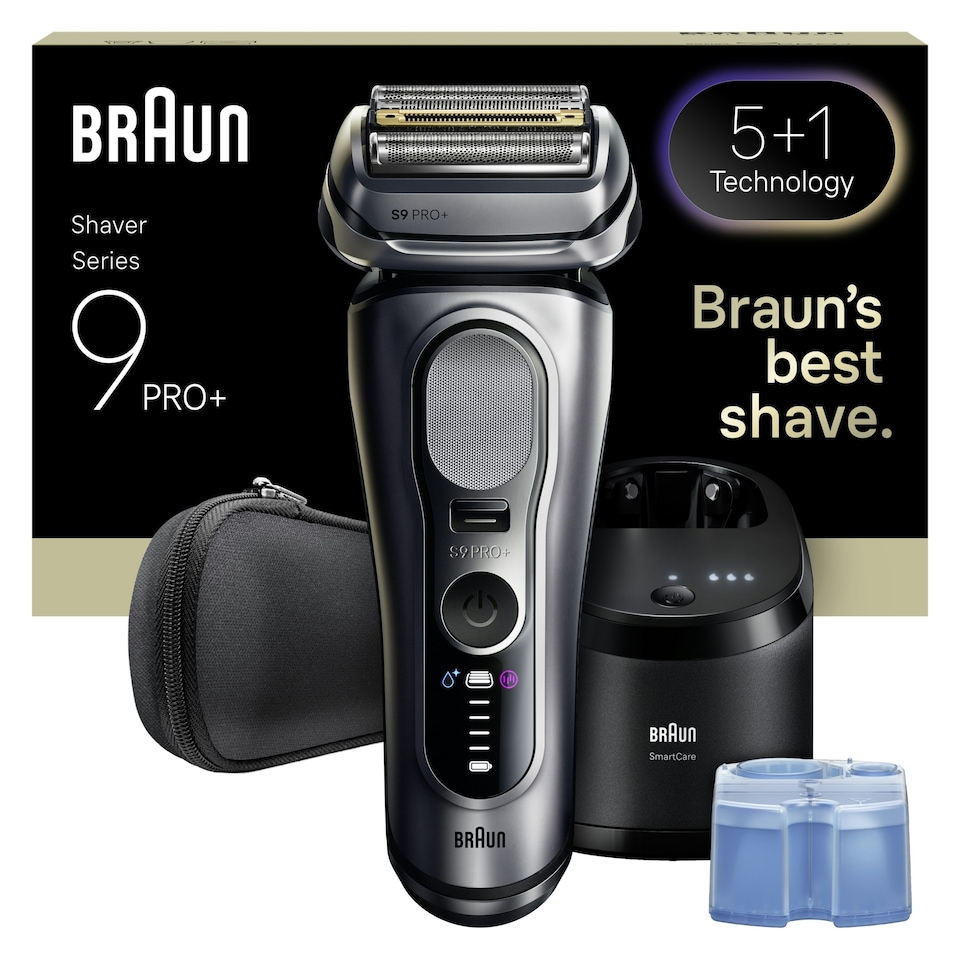 image 1 of Braun Series 9 PRO+ Electric Shaver, Pro SensoAdapt, SmartCare Center, 9667CC, Silver