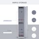 image 3 of Vinsetto Locker Cabinet Storage Cold Rolled Steel w  Shelves Vertical Cupboard Grey 38 x 46 x 180 cm