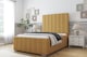 image 2 of Sloomy Radcliffe Mustard Plush Bed Frame With Mattress With 50" Upholstered Headboard 3' Single