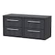 image 1 of Balterley Longnor 4 Drawer Wall Hung Vanity Unit with Worktop, Woodgrain Graphite Grey, 1200mm
