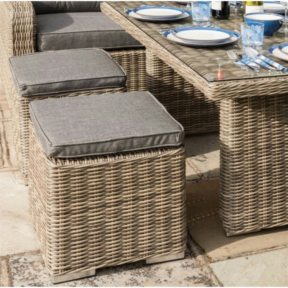 image 1 of 12 Seater Natural Weave Corner Dining Set