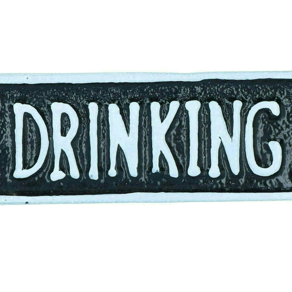 image 1 of Let The Drink Be Gin Cast Iron Sign Plaque Wall Door House Cocktail Pub Bar