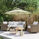 image 2 of Outsunny 2.7m Cantilever Banana Parasol Outdoor Sun Shade w/ Crank, Beige