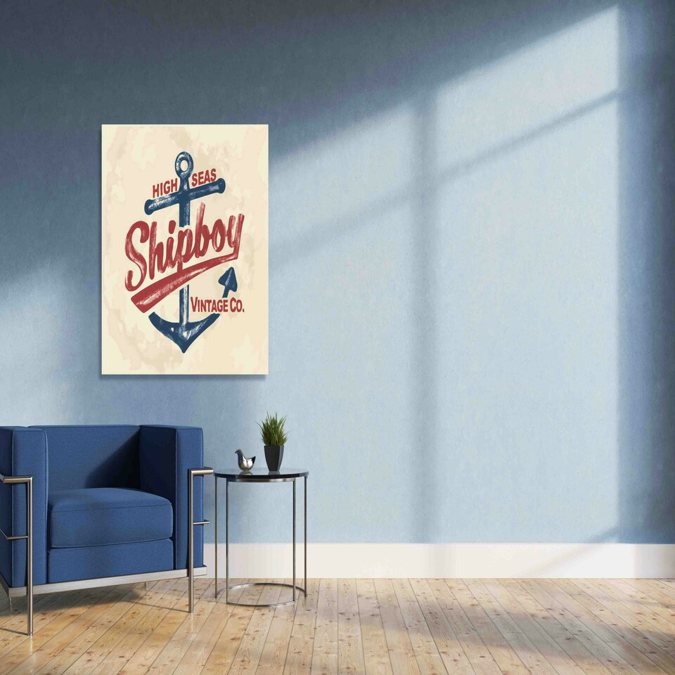 image 1 of Vintage Anchor (Canvas Print) 91cm x 91cm